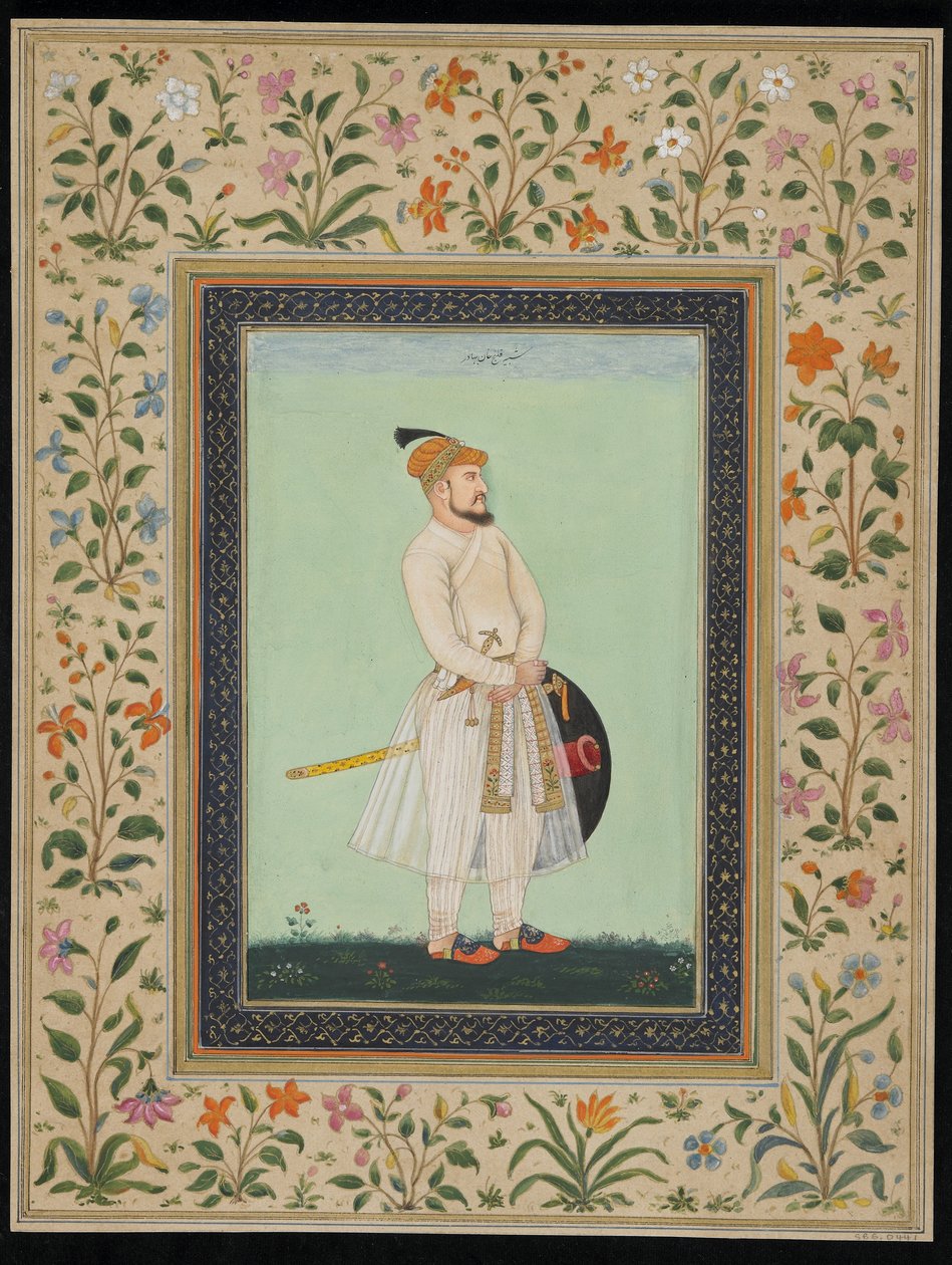 Qilich Khan, folio de álbum separado, c.1900 de Mughal School