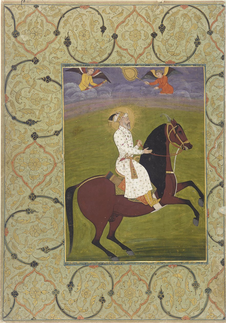 Retrato ecuestre de Shahjahan (r. 1628-58), 1750-1770 de Mughal School