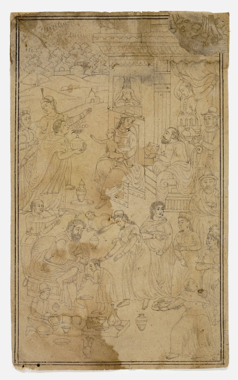 Adoración de los Magos de Mughal School