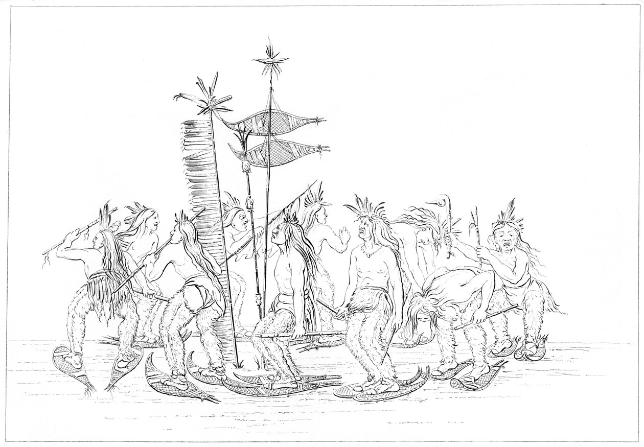 Danza de raquetas de nieve Chippewa, 1841 de Myers and Co
