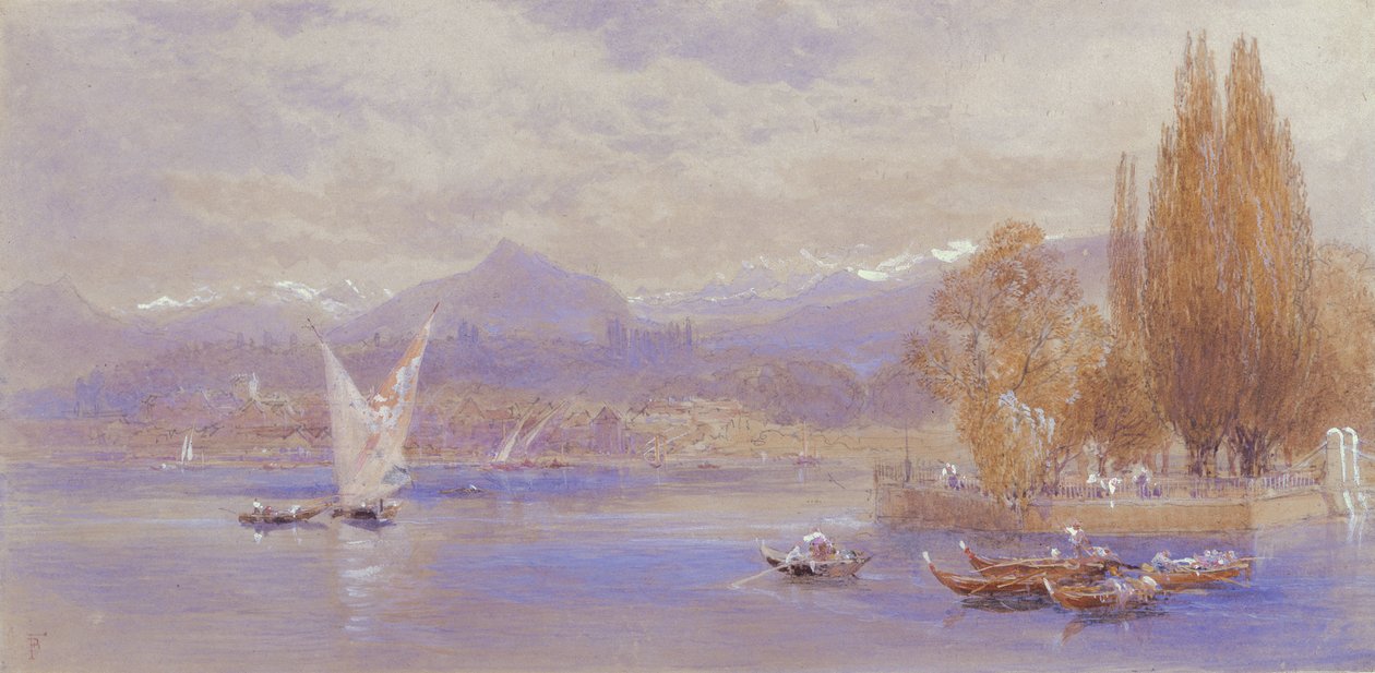 Lago de Ginebra de Myles Birket Foster