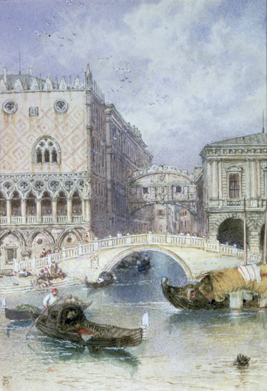 El Puente de los Suspiros, Venecia de Myles Birket Foster