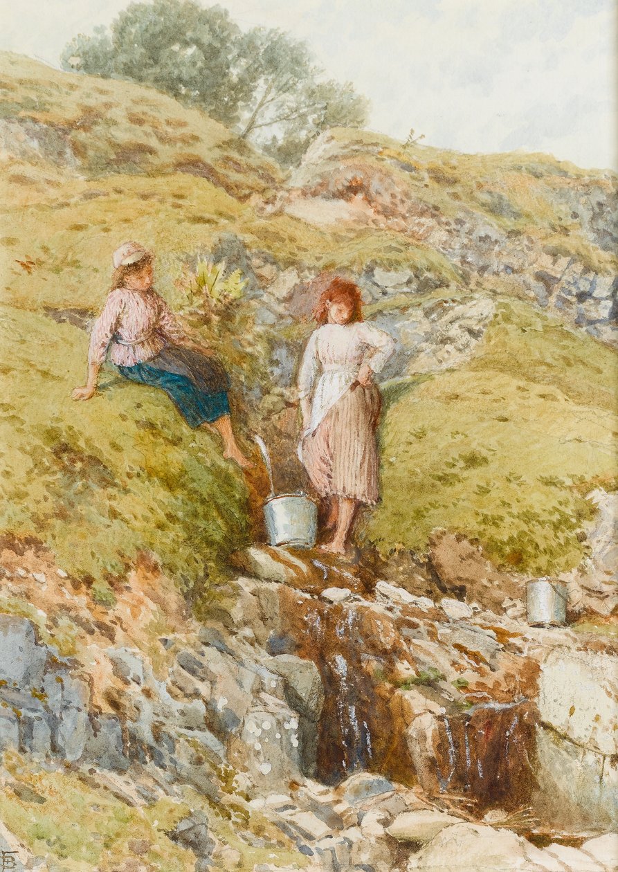 Un arroyo en las tierras altas de Myles Birket Foster
