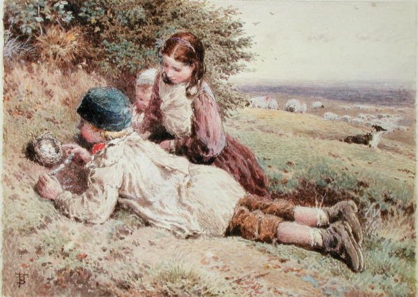 Recogiendo huevos de pájaro de Myles Birket Foster