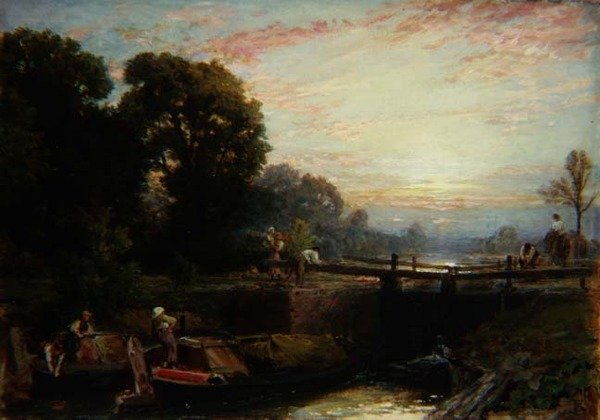 Cerradura al atardecer de Myles Birket Foster