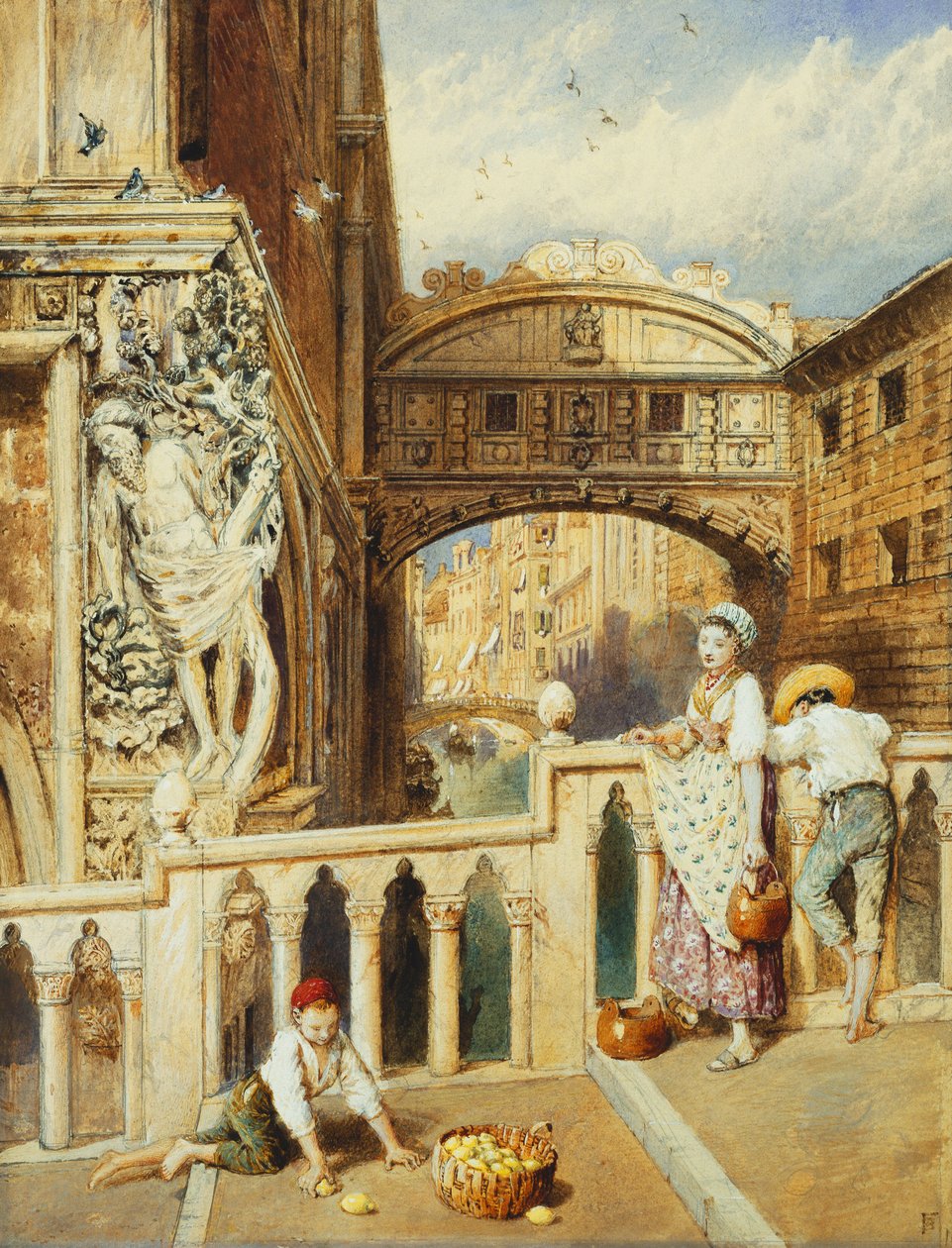 El Puente de los Suspiros, Venecia de Myles Birket Foster