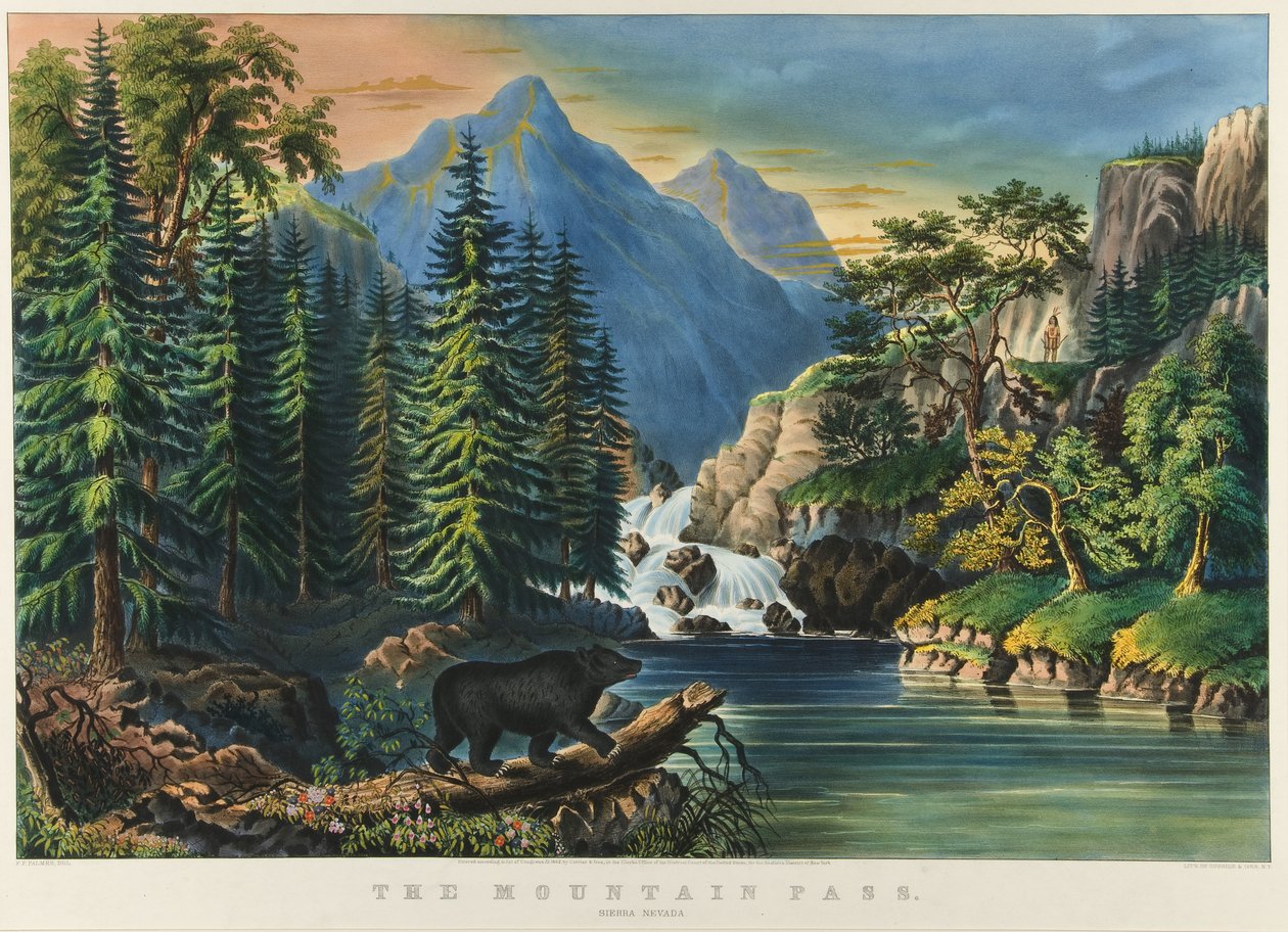 El Paso de la Montaña: Sierra Nevada, 1867 de Nathaniel Currier