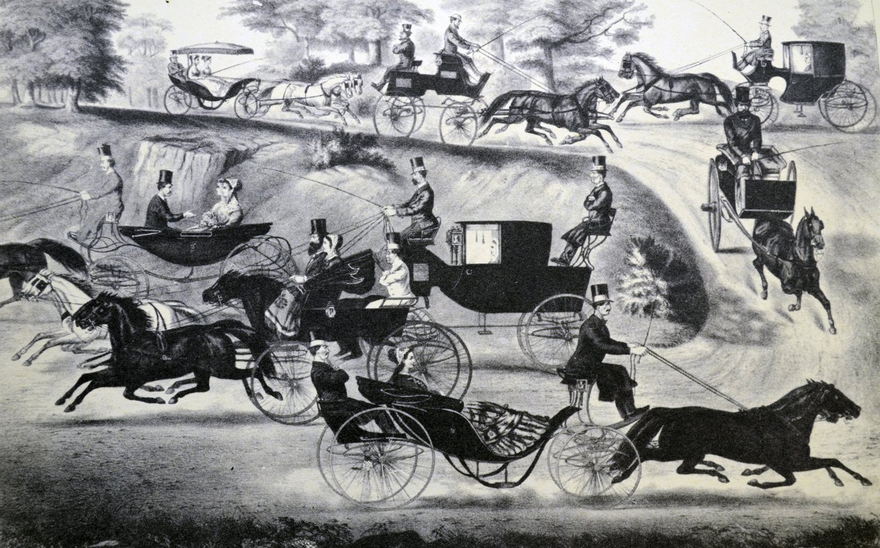 Desfiles de moda en Central Park de N. and Ives, J.M. Currier