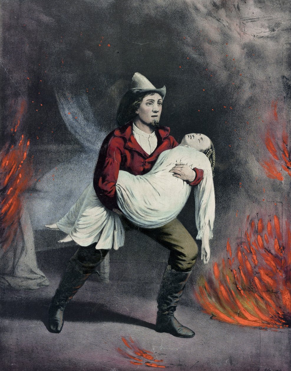 El bombero americano de N. Currier and Ives J.M.