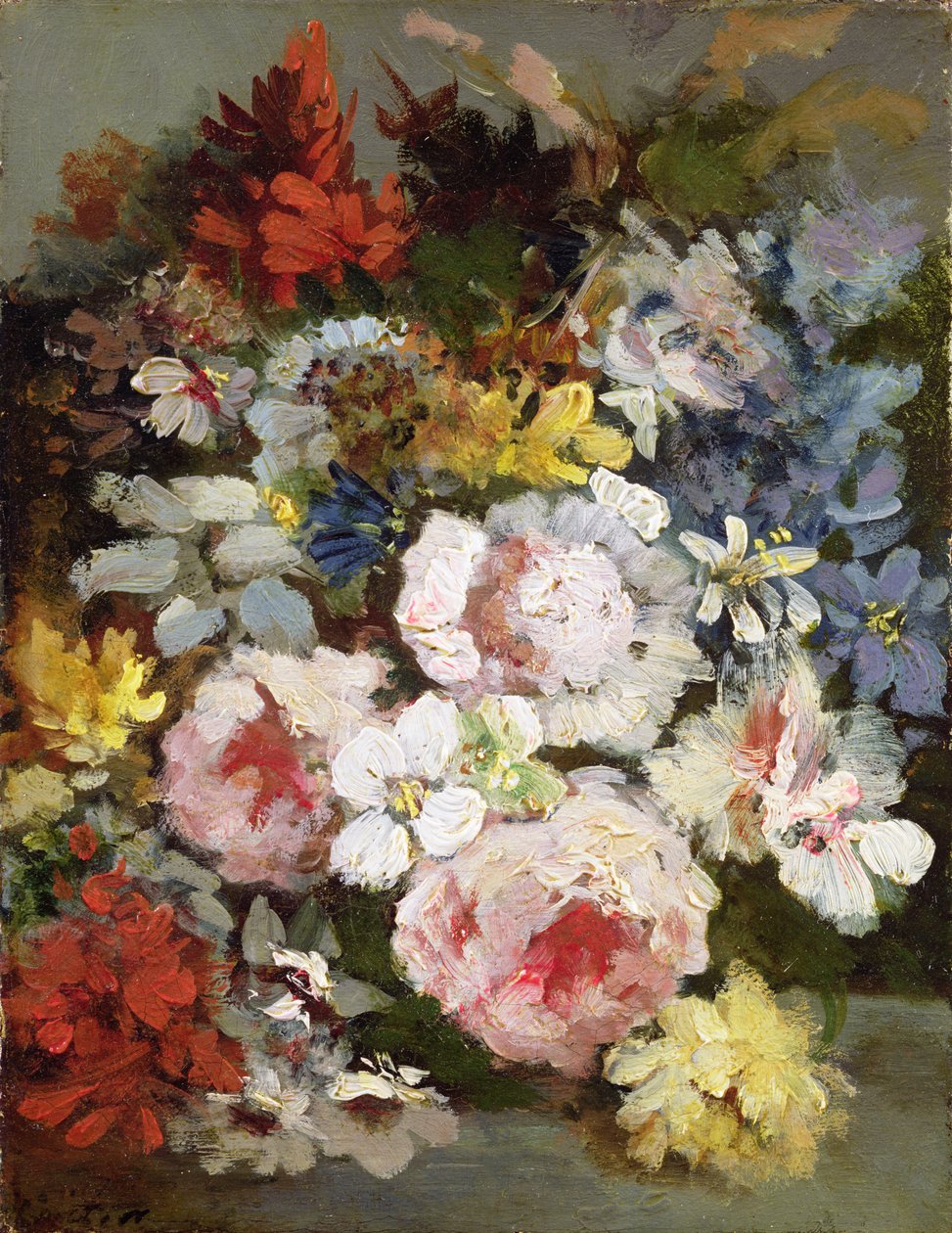Varias flores de Narcisse Virgile Diaz de la Peña