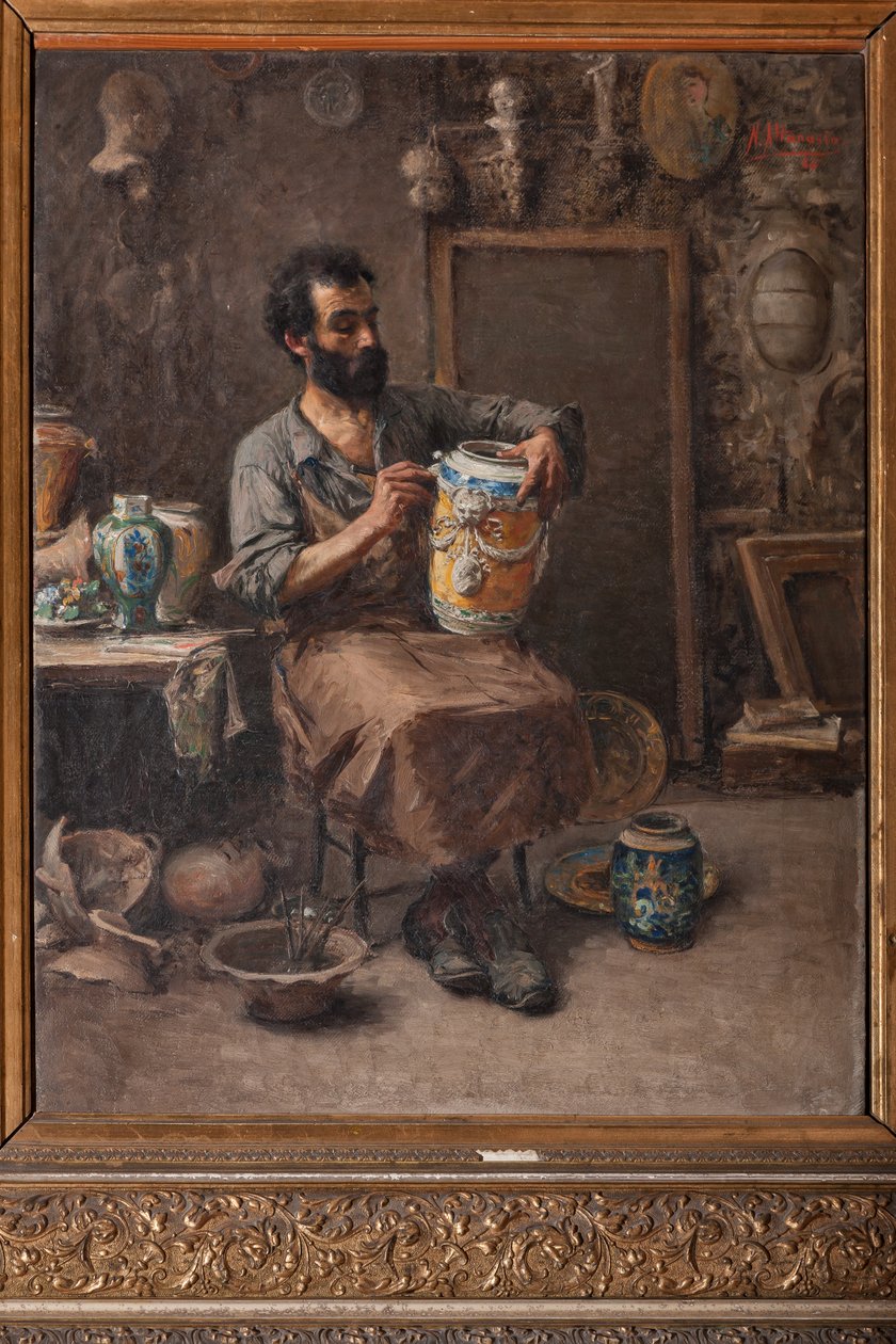 Ceramista (óleo sobre lienzo) de Natale Attanasio