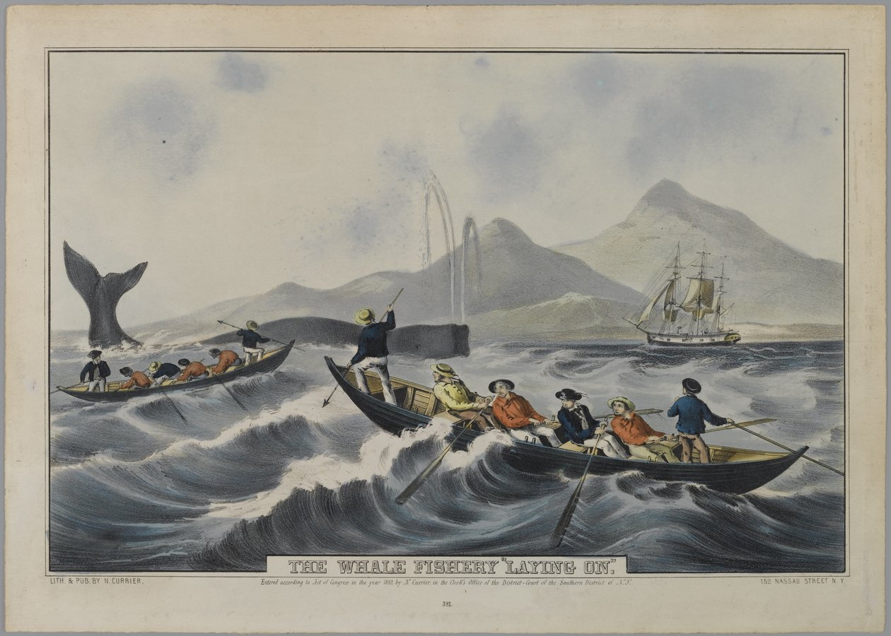 La pesquería de ballenas "se pone en marcha de Nathaniel Currier