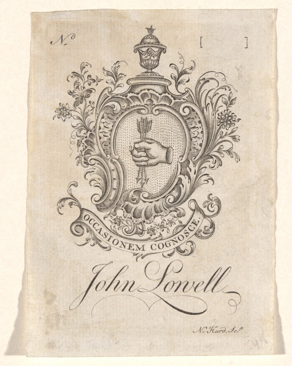 Ex libris de John Lowell de Nathaniel Hurd