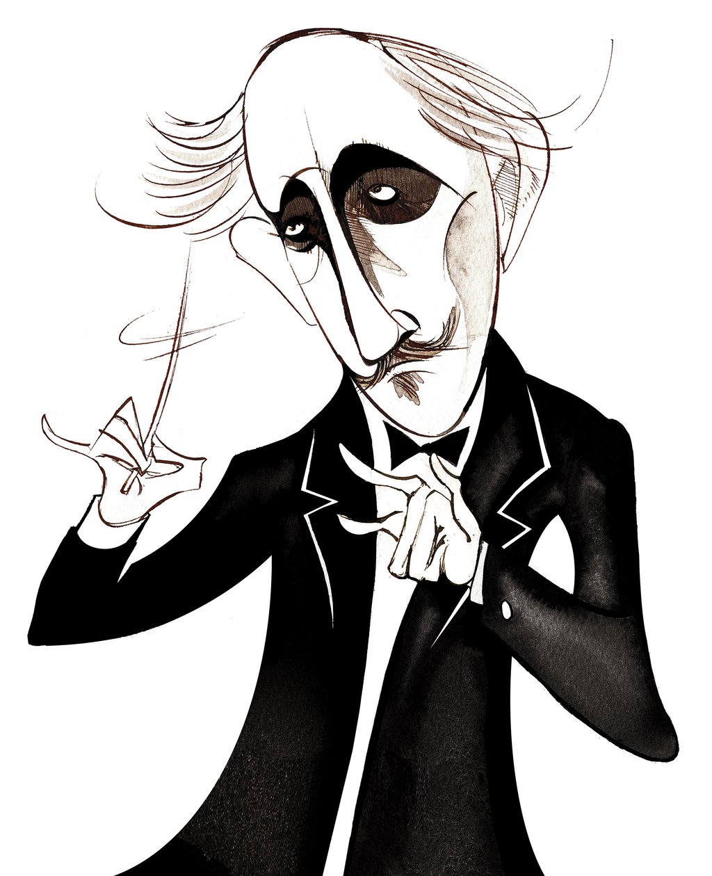 Arturo Toscanini, director de orquesta italiano, caricatura de Neale Osborne