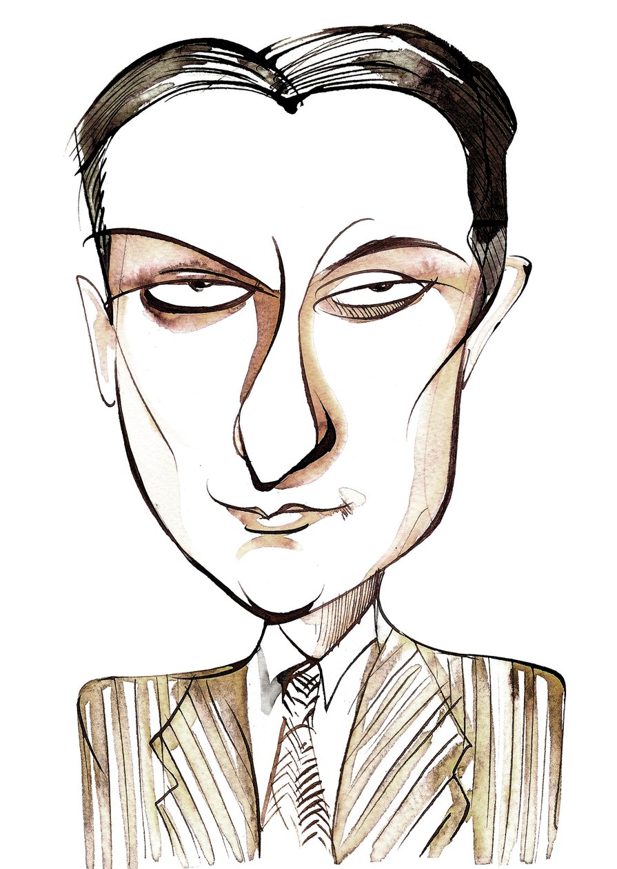 Dinu Lipatti, pianista y compositor rumano, caricatura de Neale Osborne