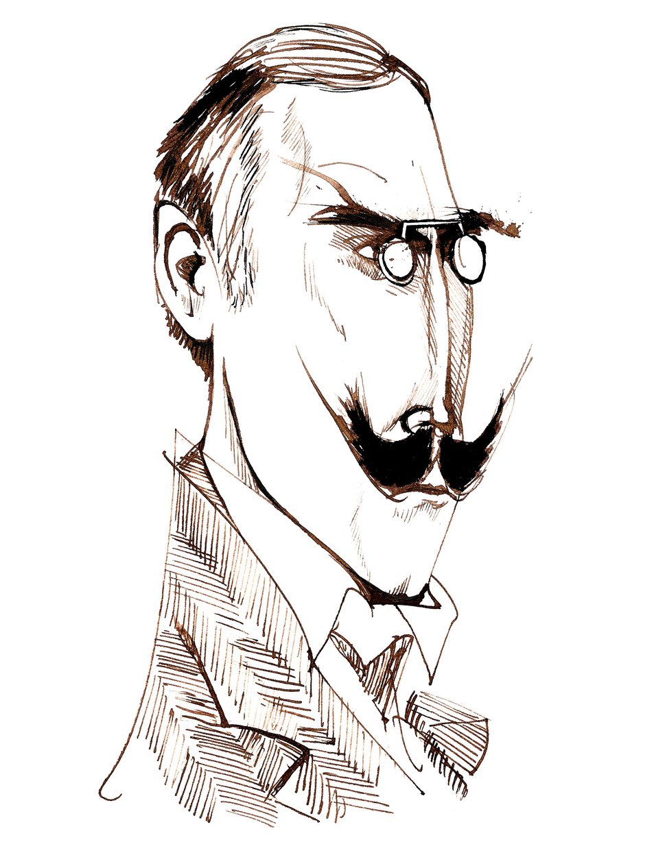 Knut Hamsun, caricatura de Neale Osborne