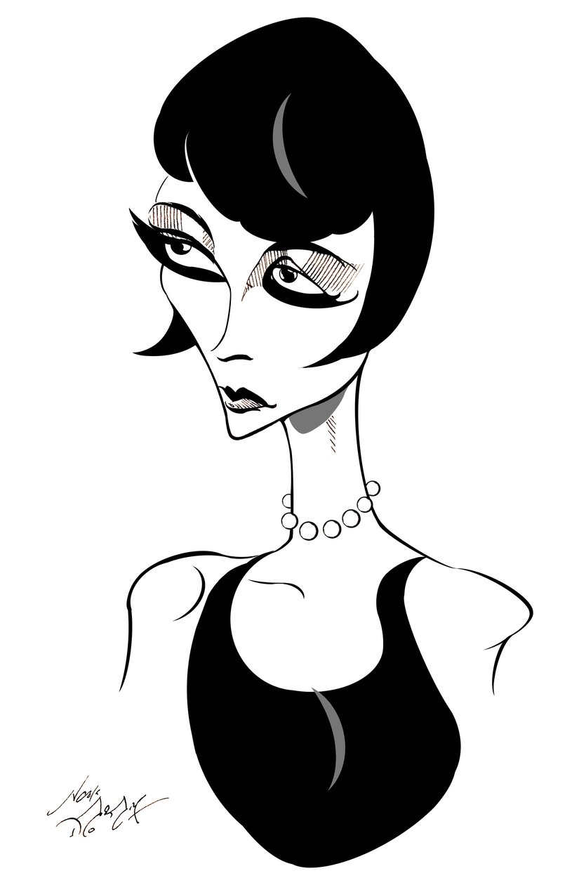 Louise Brooks - caricatura de la actriz de cine estadounidense (1906-85) de Neale Osborne