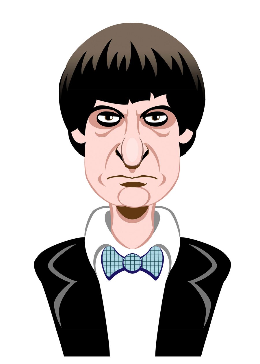 Patrick Troughton como Doctor Who (caricatura) de Neale Osborne