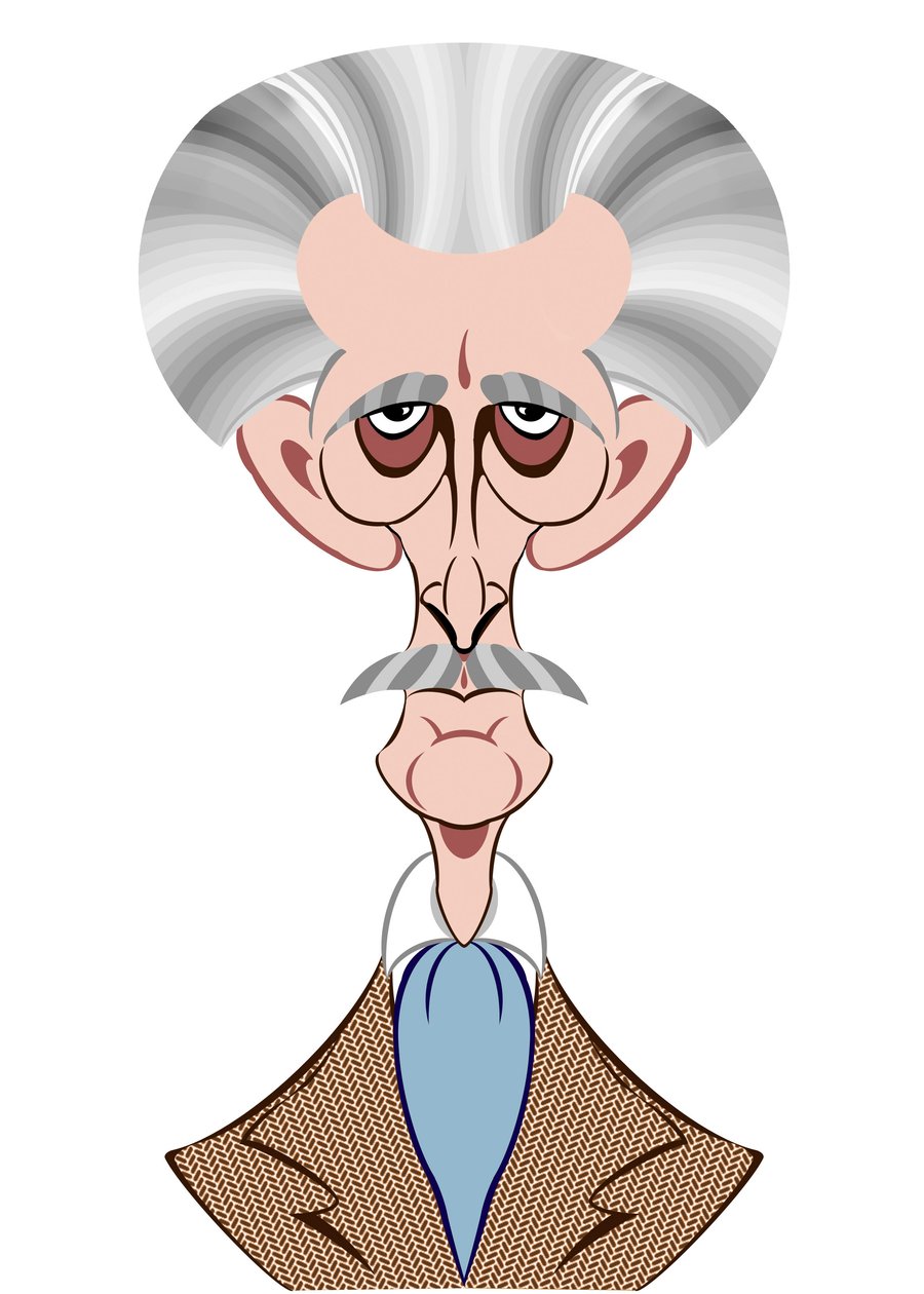 Peter Cushing como Doctor Who (caricatura) de Neale Osborne