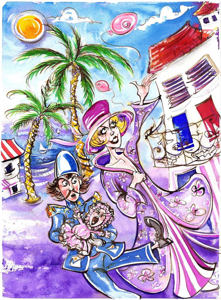 Los senos de Tiresias (ilustración en color) de Neale Osborne