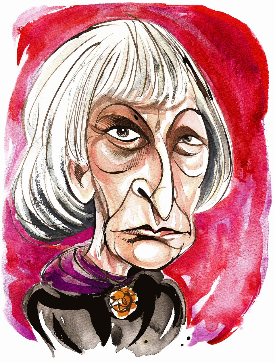 Elisabeth Lutyens - caricatura en color de Neale Osborne