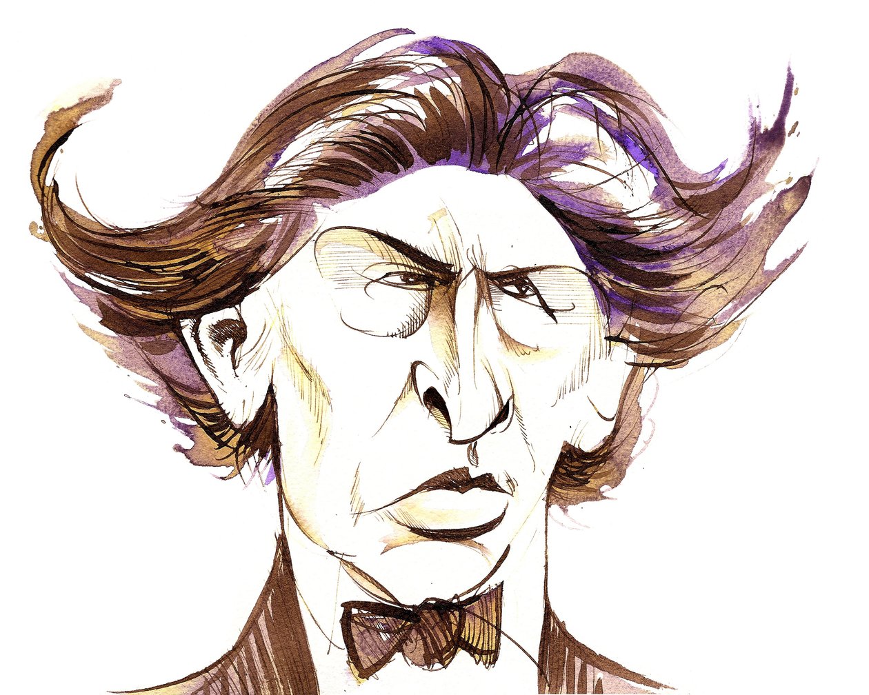 Ferruccio Busoni - caricatura en color de Neale Osborne