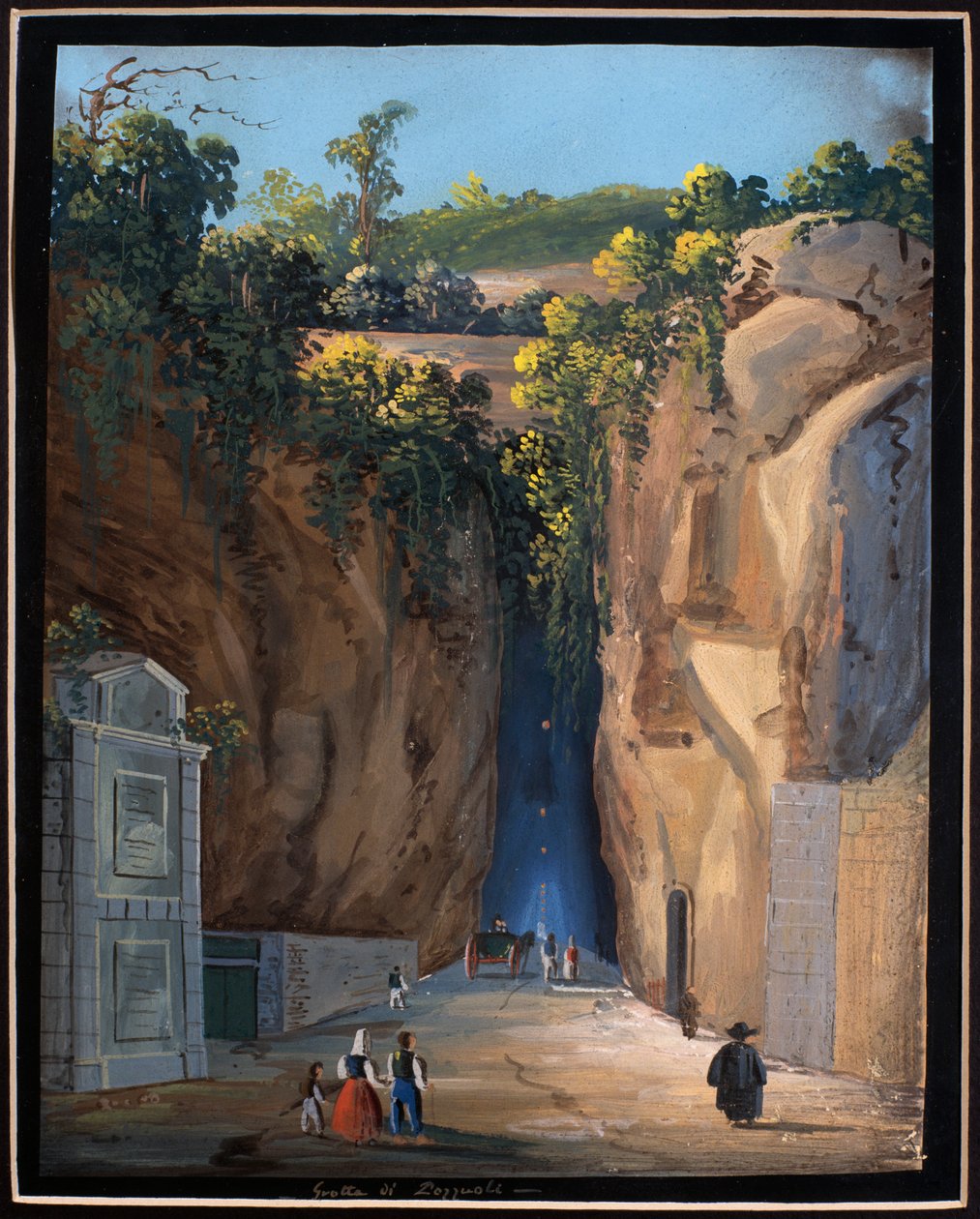 Cueva en Pozzuoli de Neapolitan School