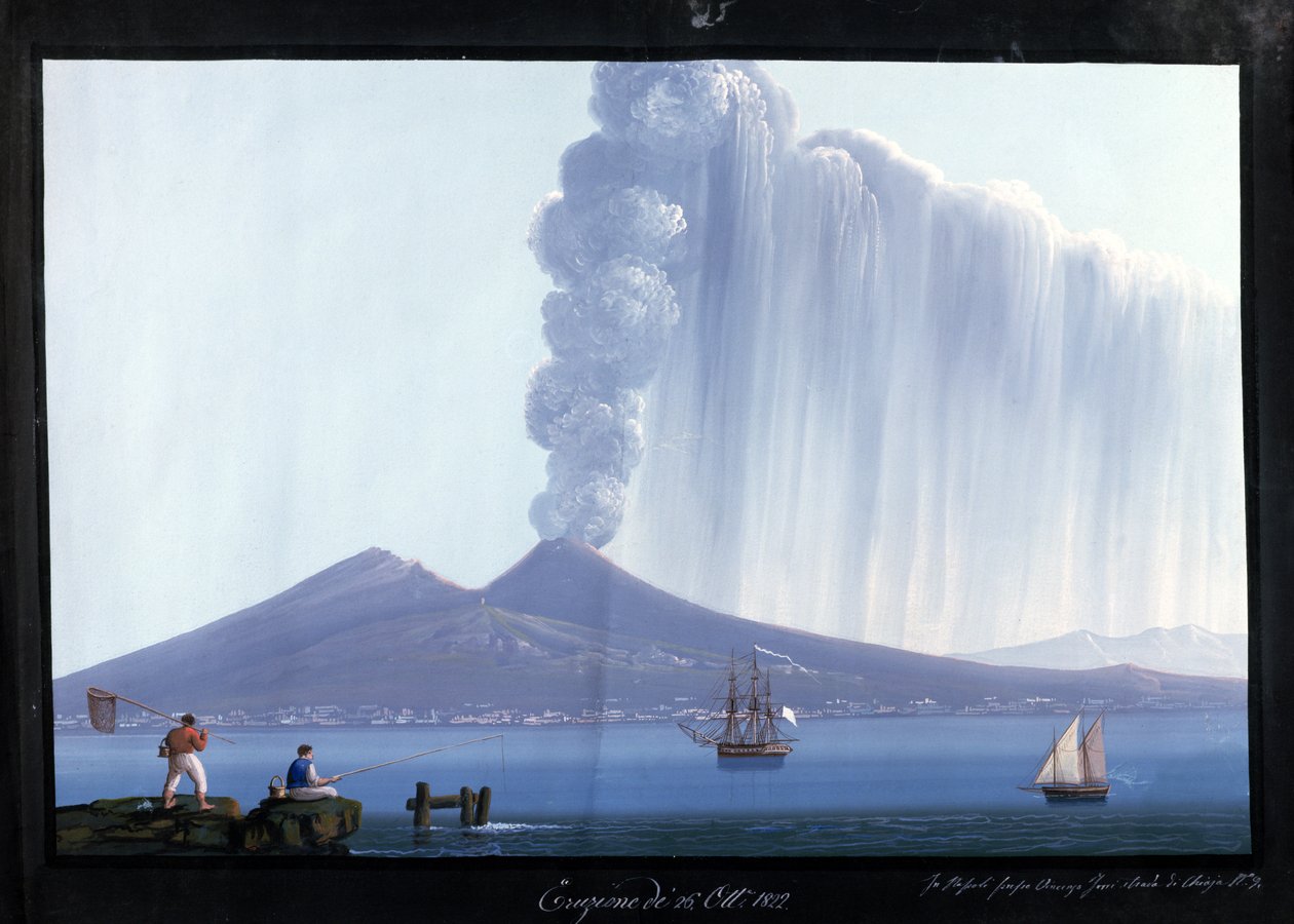 Nápoles: Erupción del Vesubio, 26 de octubre de 1822 de Neapolitan School