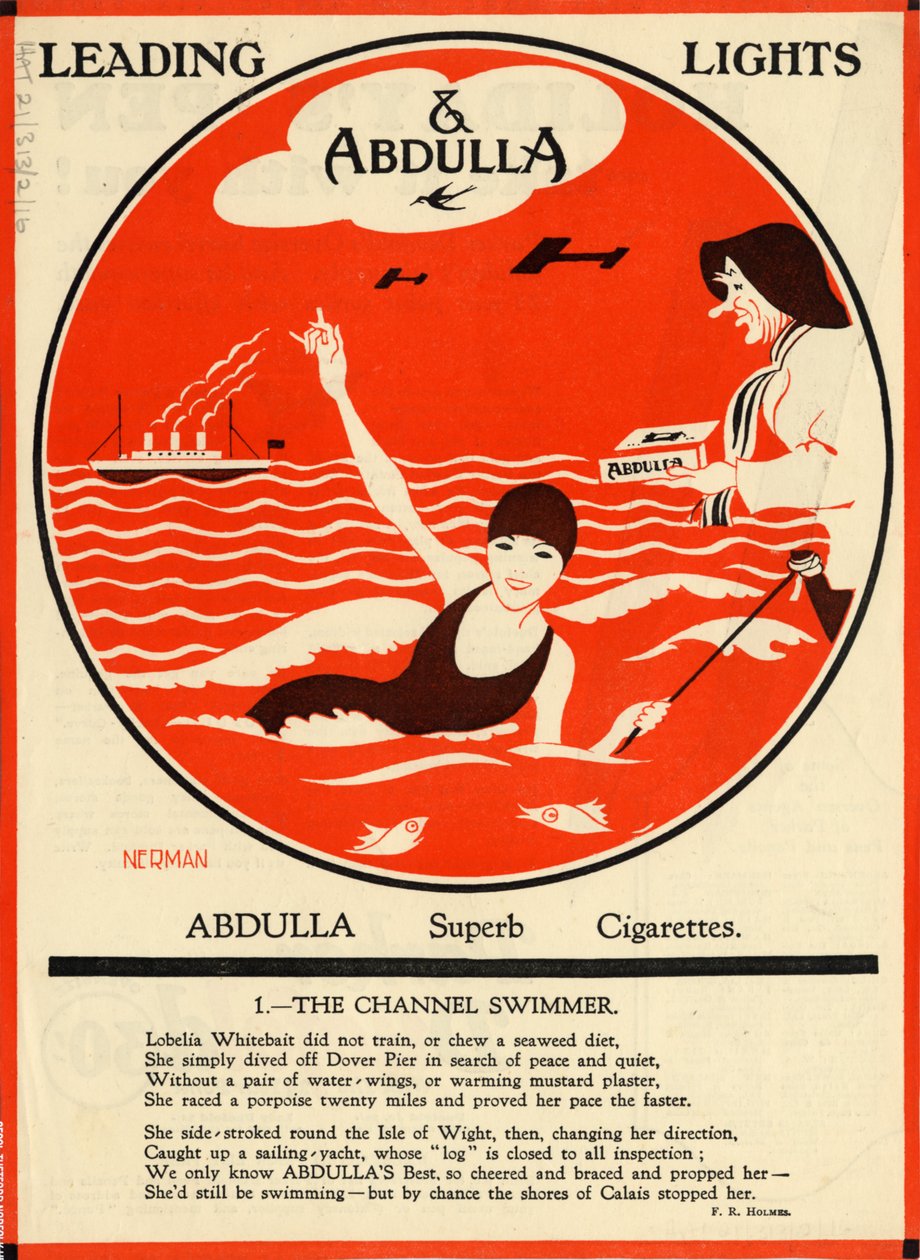 Cigarrillos Abdulla, años 1920 de Nerman