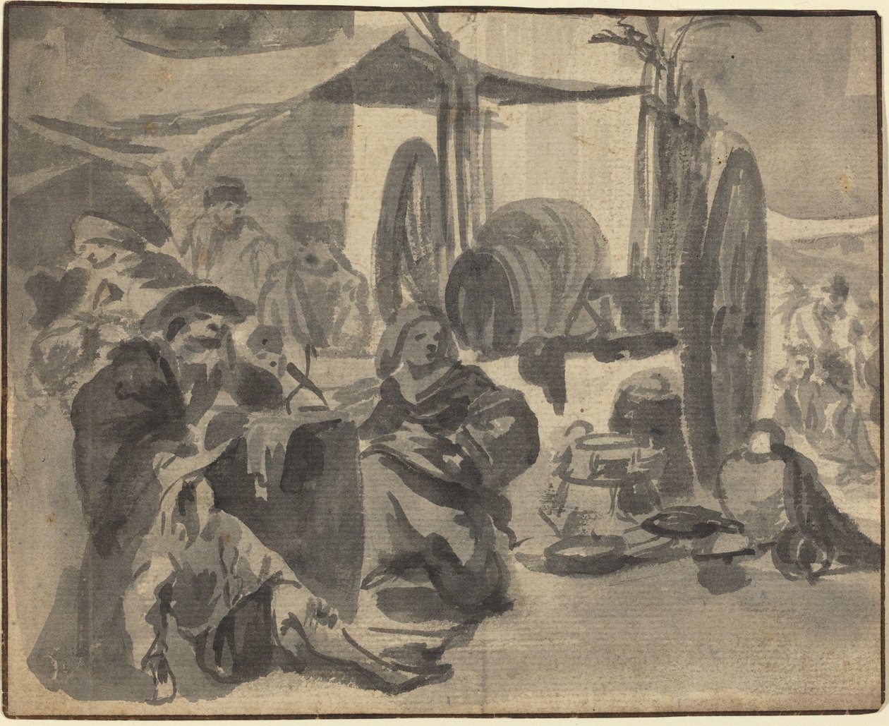 Escena de mercado de Netherlandish 17th Century