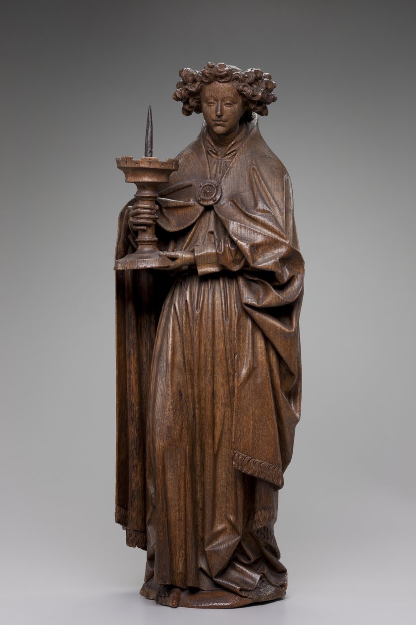 Ángel sosteniendo un candelabro, c.1480-1500 de Netherlandish School