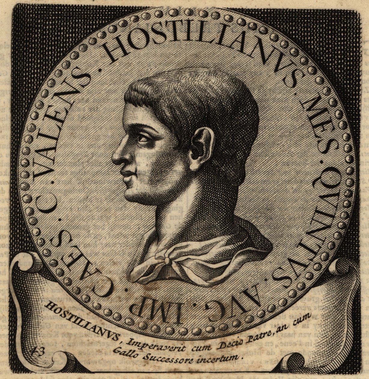 Retrato del Emperador Romano Hostilian de Netherlandish School