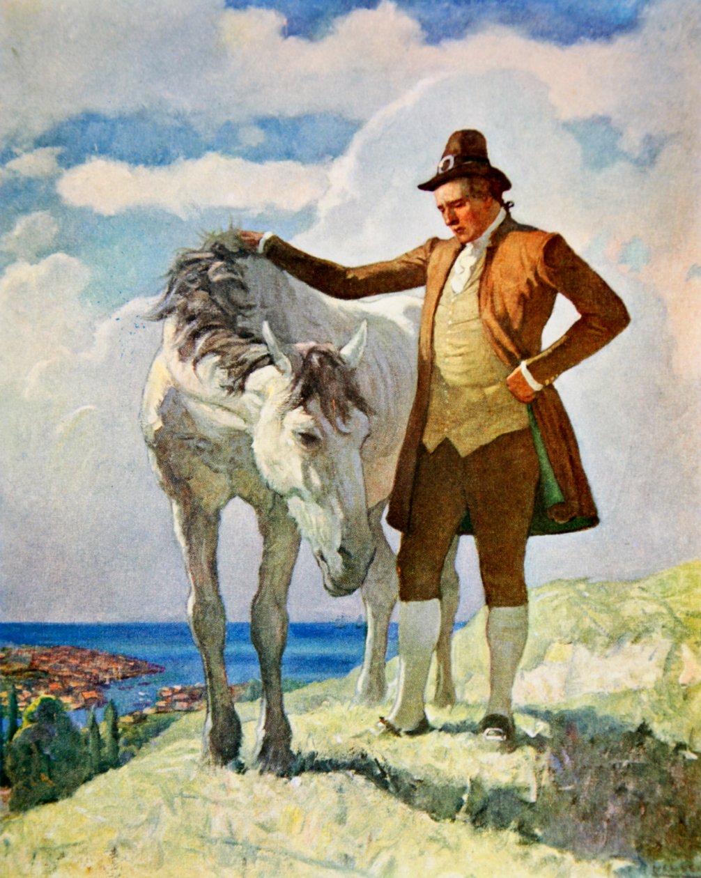 Caballo y dueño de Newell Convers Wyeth