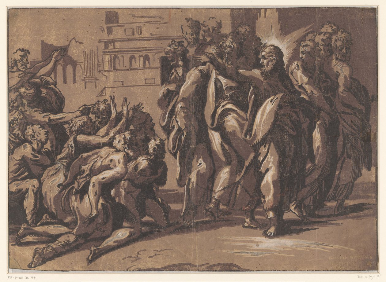 Cristo cura a los leprosos de Niccolo Vicentino