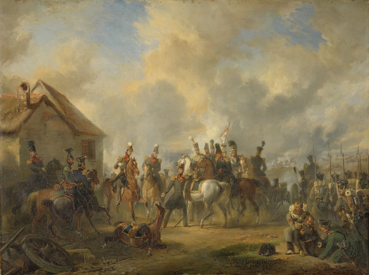 La batalla de Bautersem durante la Campaña de los Diez Días, 1833 de Nicholas Pieneman