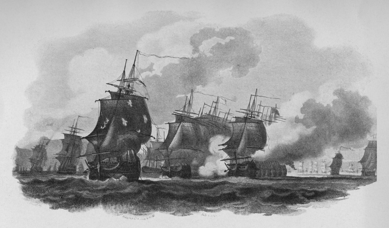 Compromiso frente a Dominica, c. 1782 de Nicholas Pocock