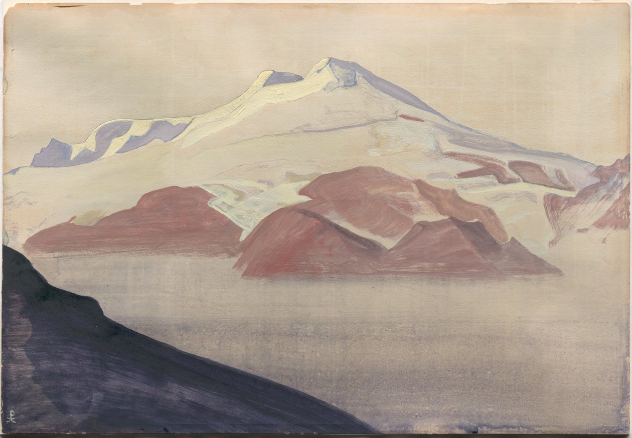 Elbrus, Cáucaso, hoja de álbum, 1933 de Nicholas Roerich