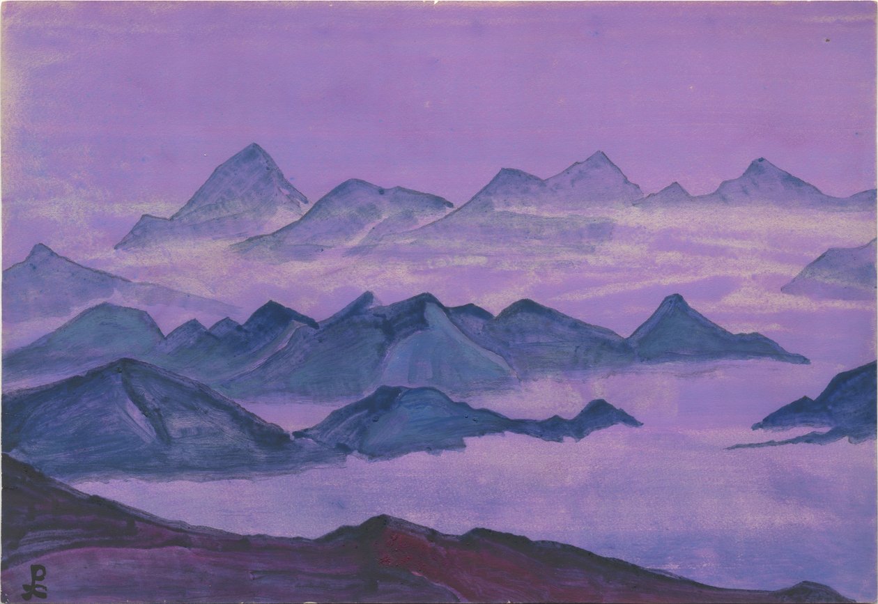 Himalayas. Hoja de álbum, 1934 de Nicholas Roerich