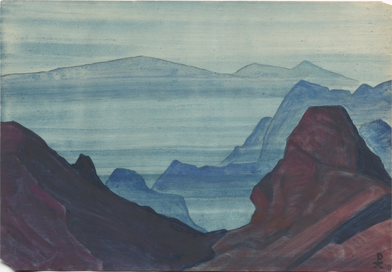 Himalayas, hoja de álbum, 1934 de Nicholas Roerich