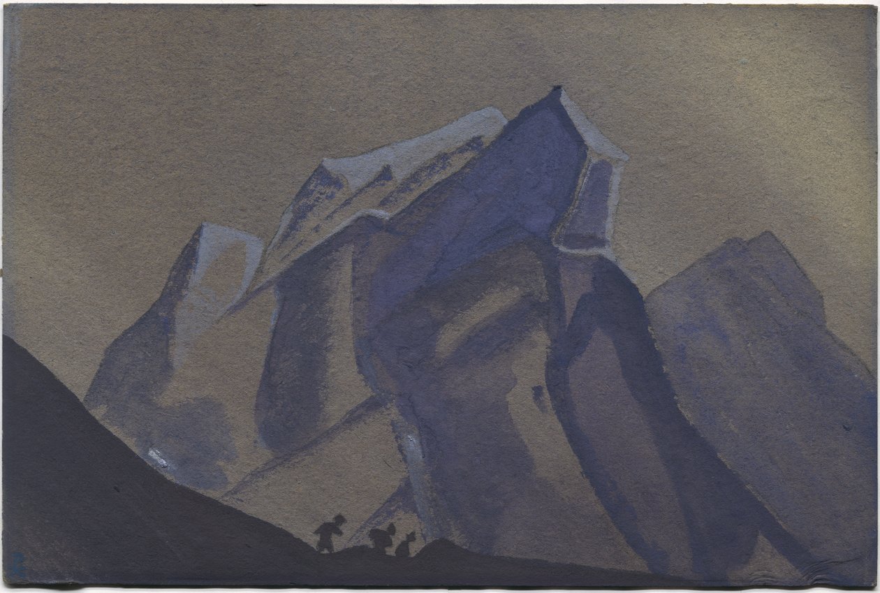 Paso de montaña, tormenta, 1936 de Nicholas Roerich
