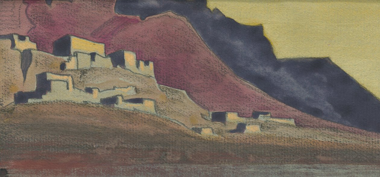 Fortalezas tibetanas, boceto, 1932 de Nicholas Roerich