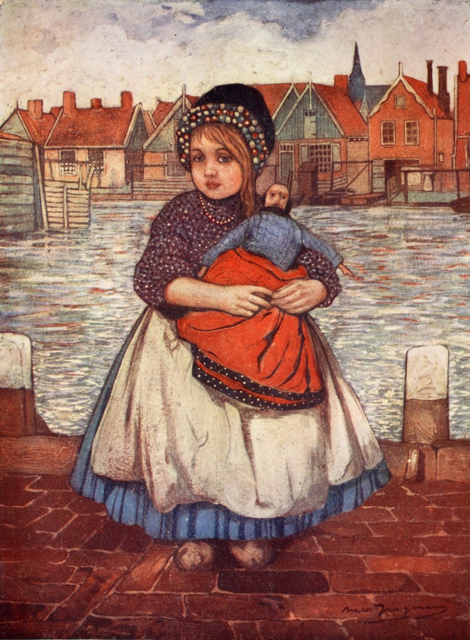 Una niña con una muñeca, 1904 de Nico Jungman