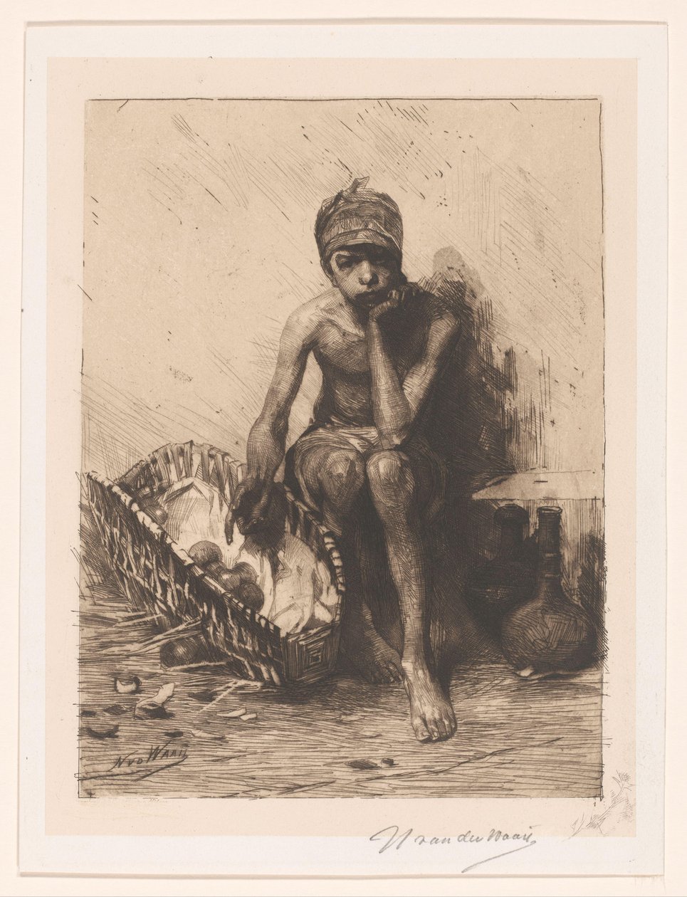 Vendedor de fruta de Nicolaas van der Waay (signed by artist)