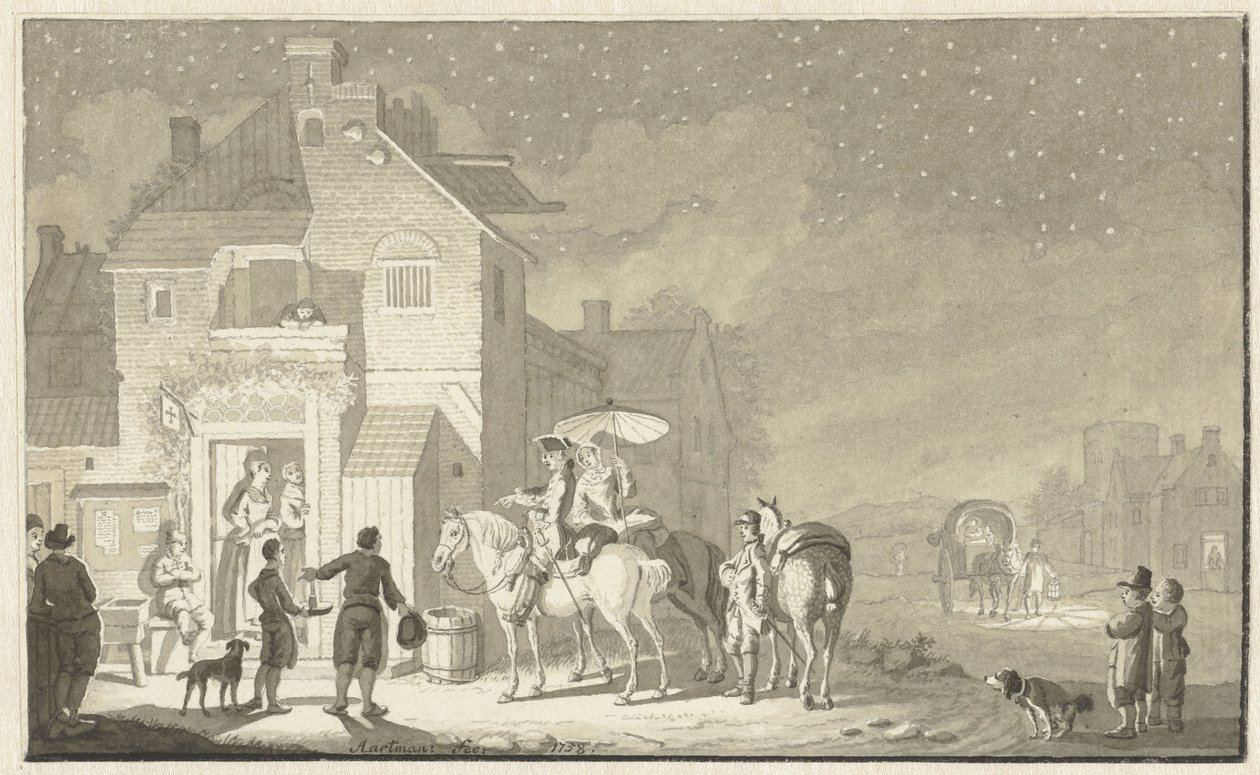 Compañero de viaje para la posada por la noche de Nicolaes Aartman