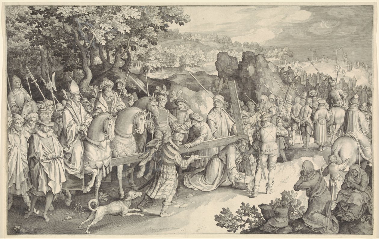 llevando la cruz de Nicolaes de Bruyn