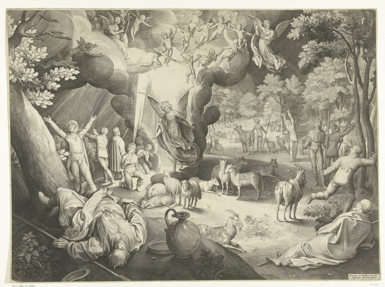 Anunciación a los pastores de Nicolaes de Bruyn