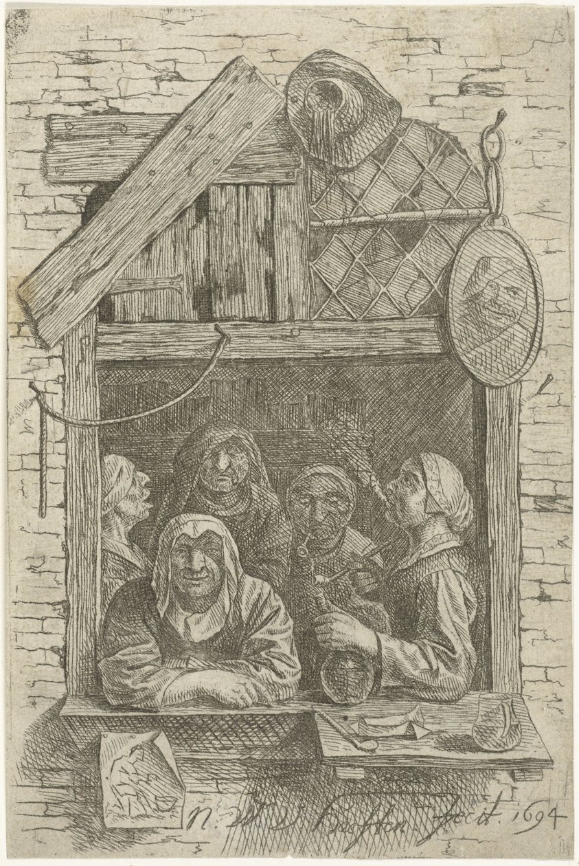 cinco mujeres en una ventana de Nicolaes van Haeften