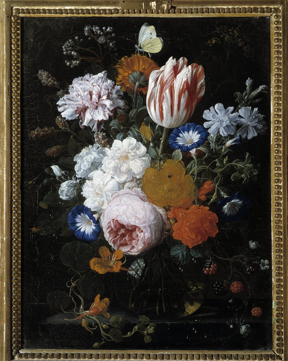 Flores en un jarrón de vidrio de Nicolaes van Veerendael