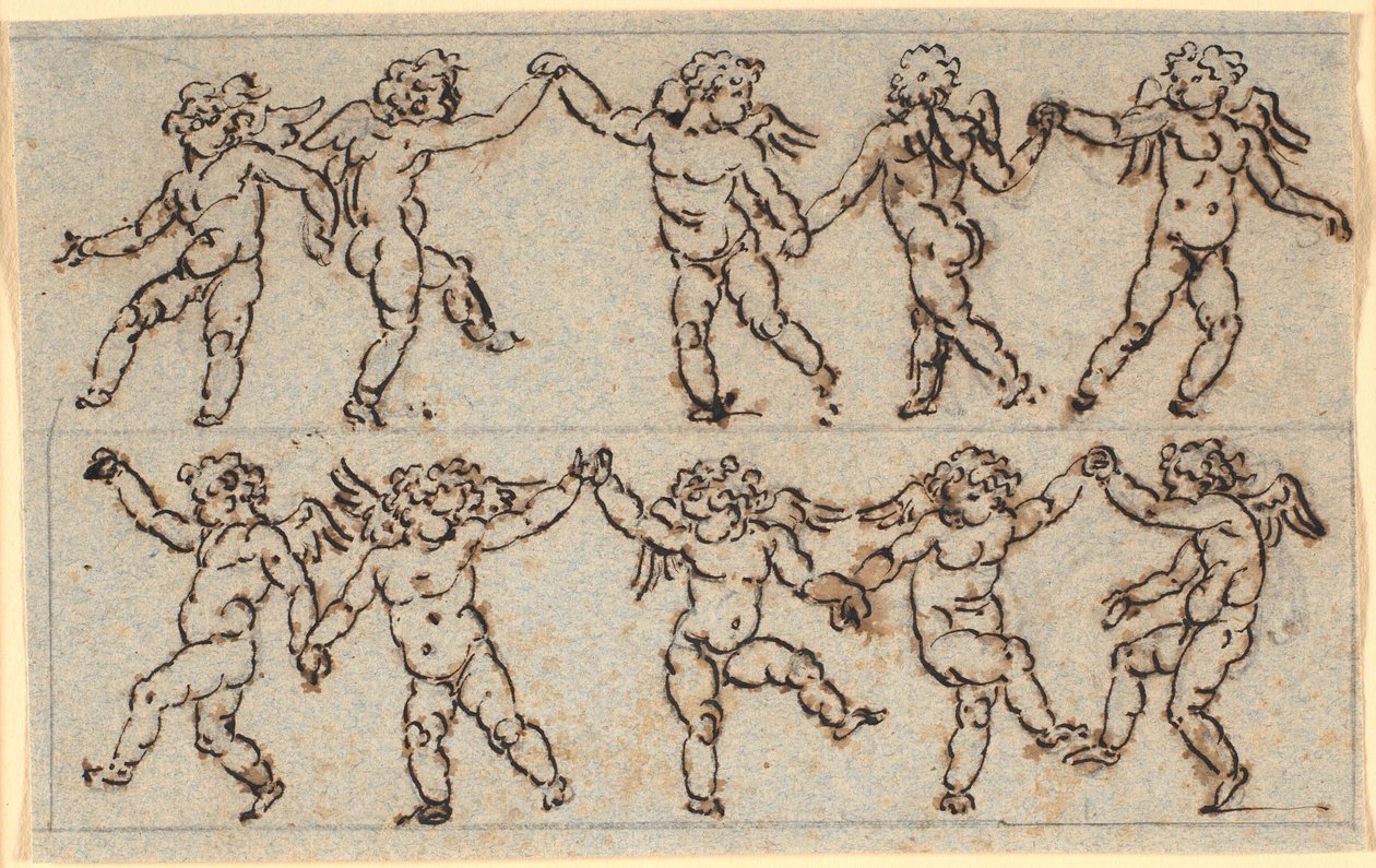 Friso con dos filas de amorcillos danzantes de Nicolai Abildgaard