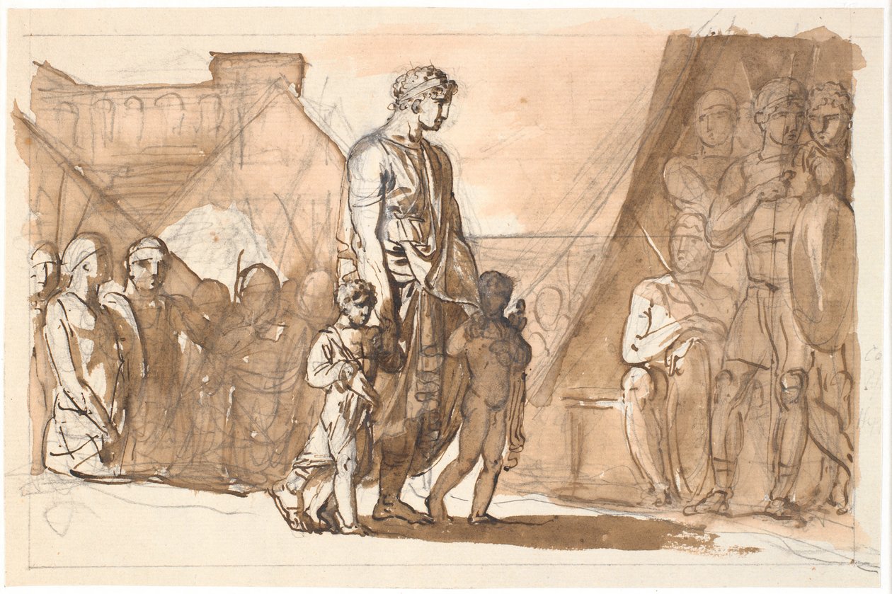 Hipias con sus hijos dejando Atenas de Nicolai Abildgaard